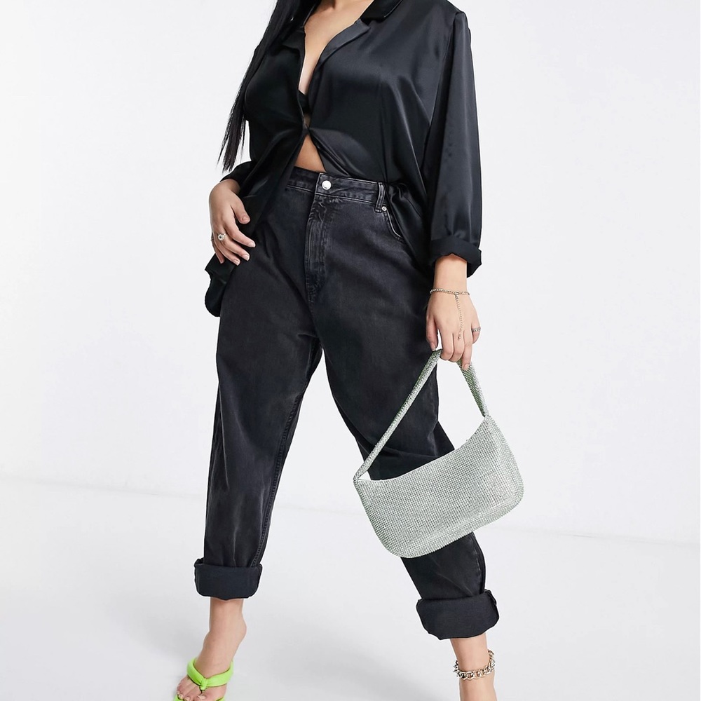 ASOS Curve Slouchy Black Jeans